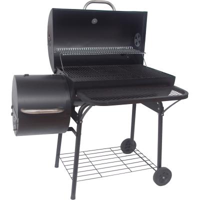 Κίνα Easily Assembled Outdoor BBQ Grill Wholesale Charcoal Barrel Grill Machine With Two Wheels With Smoker προς πώληση