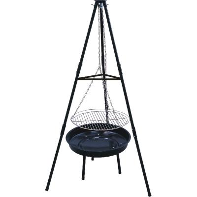 China Easily Assembled Outdoor Charcoal BBQ Fire Pit Swing Barbecue Grill Cooking Grill With Adjustable Cooking Height for sale