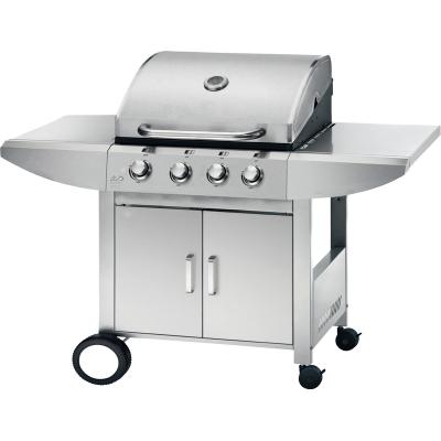 Chine Easily Assembled Outdoor BBQ Four Burner Gas Stove Grill Cart Gas Silver BBQ à vendre