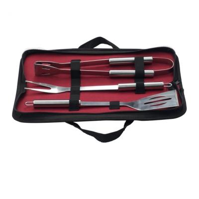 China Easily Cleaned BBQ 3PCS Tool Kit Grilling Accessories With Carry Bag For Barbecue Outdoor Spatula, Fork &Tong for sale