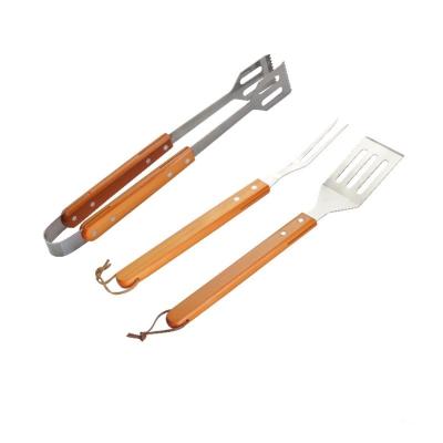 China Easily Cleaned Stainless Steel BBQ Grill Tool Kit Tong Fork Spatula for sale