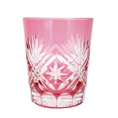 China / Luxury Rose Gold Rock Mug Japanese Style Glass Hand Carved Whiskey Drinks Mug For Wholesale for sale