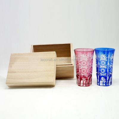 China / Japanese Style Encased Crystal Glass Drinking Cup Set Shot Sake Glass Cup For Wedding Festival Gift for sale