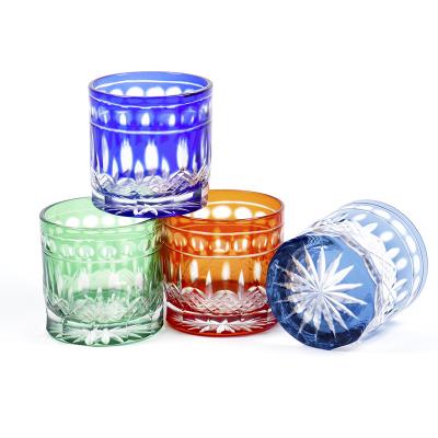 China Classical / Postmodern New Pattern Hand-Engraved Glass Color Vodka Cup China Manufacturer for sale