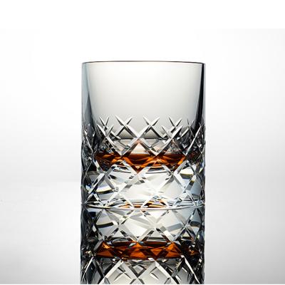 China Viable Whiskey Brandy Clear Glass Wine Glass Crystal Hand Cut Clear Glass Wholesale for sale