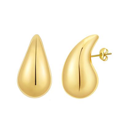 China Fashion Waterdrop Hollow Open Hoops Fashion Jewelry Gold Plated Earrings for Women Girls for sale