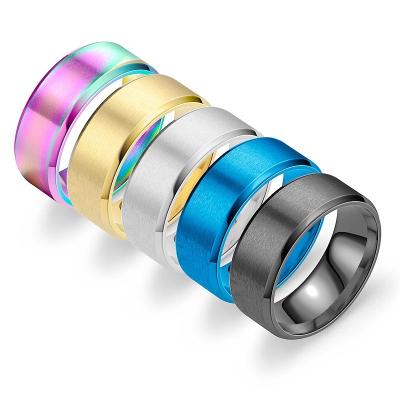 China CLASSIC Simple Fashion Luxury Brand Jewelry Titanium Stainless Steel Rings for Male and Female Couples for sale