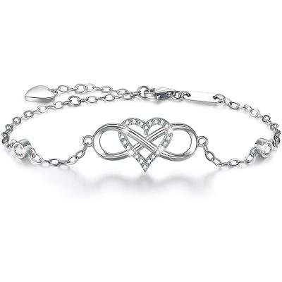 China Fashion 925 Sterling Silver Fashion Heart Symbol Charm Women Bracelets for Valentine's Day Mother's Day Gift for sale