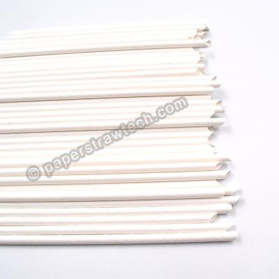 China Disposable Milk Straws Diagonal Cut Eco Narrow Paper Straw for sale