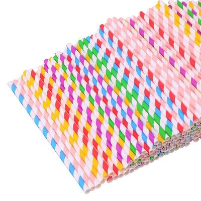 China Party Disposable Biodegradable Paper Straws - 500 Pack Bulk Eco Friendly Striped Straws for Juices, Shakes, Smoothies, Party for sale