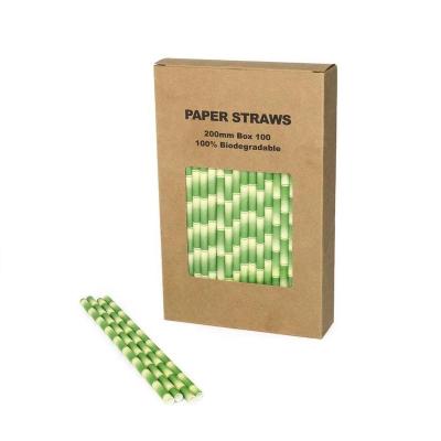 China Amazon Hit Disposable Biodegradable Eco-Friendly Colorful Geometric Volume Packed Paper Straws For Party Juice Home Decoration for sale