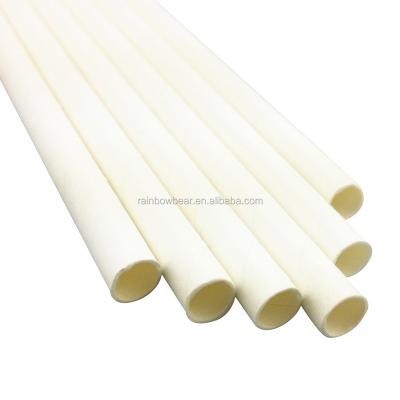 China 300 Pack 100% Sustainable Biodegradable Paper Drinking Straws, 7 3/4 Inch White Paper Straws for sale