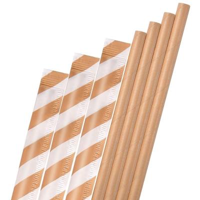 China Disposable individually wrapped paper straws, biodegradable paper straws, made from food safe white printing paper wrapping paper for sale