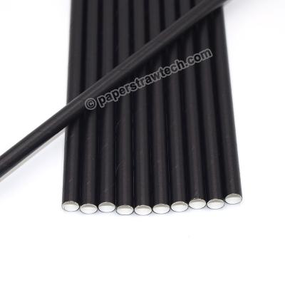 China RainbowBear Disposable Giant Black Biodegradable Paper Straw 230*8mm for sale