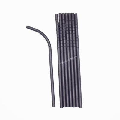 China Disposable Solid Black Bendable Paper Biodegradable Curvy Paper Straws Drinking Straws 100% Free Sample Available for sale