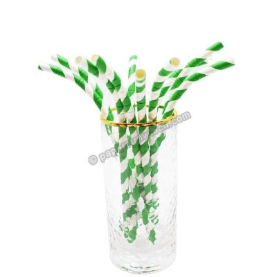 China Disposable Striped Curvy Paper Straw, Green Biodegradable Drinking Straws Bar Accessories Paja De Papel Rainbowbear Barware Eco EU Approved for sale