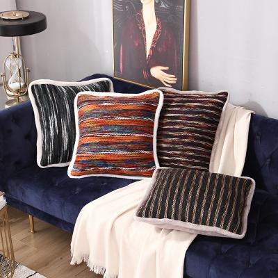 China Bohemia Pillow Case Folded Painting Fannel Caroset Striped Pillow Cover Sofa Home Decor Sofa Chair Cushion Cover Tile Case for sale