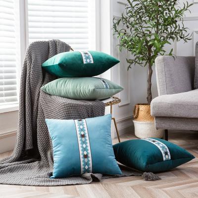 China Soft Folded Solid Color Velvet Pillowcases Cushion Covers Fit Decorative Pillows For Sofa Bed Car Home Throw Pillow Christmas Gift for sale