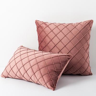 China Modern Nordic Luxury Classic Cushion Cover Cushion Case Decoration Check Suede Vintage Pillow Cover Multi Folded Color Options for sale