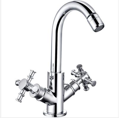 China Brass Double Handle Bidet Tap Ceramic Valve Chrome Finish Mixer Tap T8343 for sale