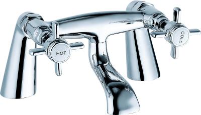 China Double Handle Bath Shower Mixer Faucet Chrome Finish For Bathroom T8049N en venta