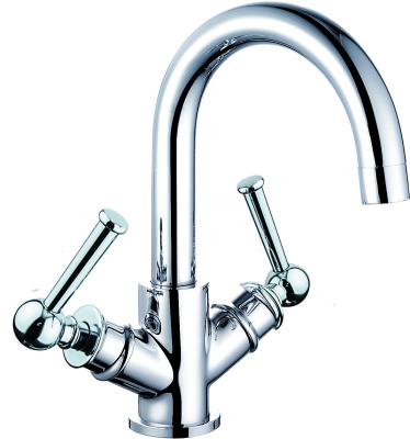 China Sleek Chrome Brass Material Kitchen Mixer Faucet For Kitchen T8342AW for sale