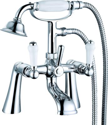 China Modern Chrome Finish Bath Mixer Taps Double Handle T8351 for sale