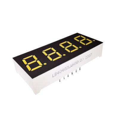 China Indoor 4 Digit 0.4inch 7 Segment Ultra White Led Display Segment Black Yellow Surface For Home Appliance for sale