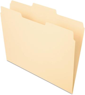 China Hot Sale Amazon Letter Size Paper Center Cut Tags Color Manila Folder 100pcs/box for sale