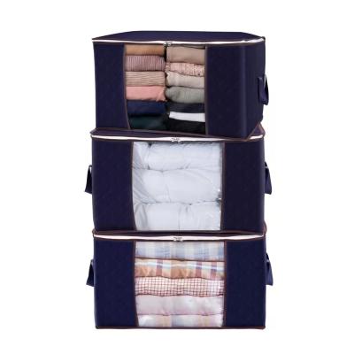 China Modern Foldable Clothes Storage Bag Organizer for Comforters Covers Foldable Bedding for sale