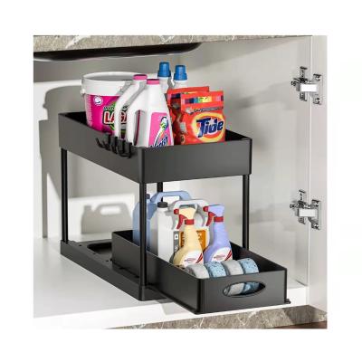 China Universal Sliding Drinks / Food Cabinet Basket Organizer Under Sink Drawer for sale