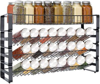 China Sustainable Detachable Iron 4 Tier Countertop Stackable Spice Rack Organizer for sale