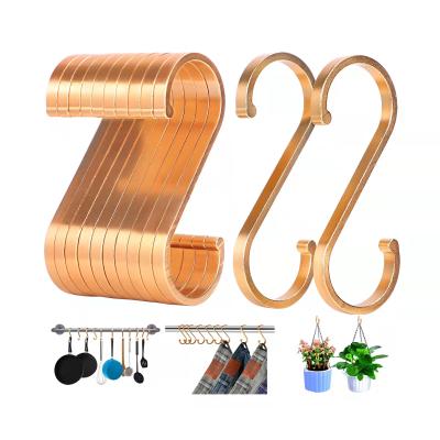 China ACMETOP Sustainable 12 Pack Hook Curtain Heavy Duty Waterproof Gold Aluminum S Shaped Hook for sale