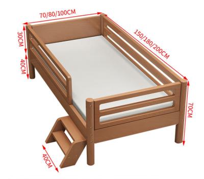 China Adjustable Modern Simple Solid Wood Children's Bed (Other) With Guardrail Widened Bedside Bedside Quilting Baby Bed Yanbian for sale