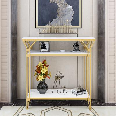 China (Other)Adjustable Light Luxury Modern Porch Table Against Wall Shelf Home Modern Minimalist Marble Long Table for sale