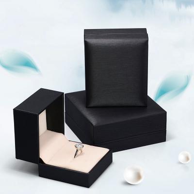 China Composite Materials White Ring Box For Jewelry Ring Display Box Black Wedding Luxury Rings Boxes for sale