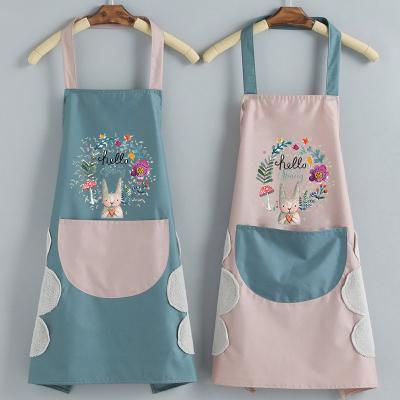 China Waterproof And Oil-proof Apron Coral Fleece Cleaning Kitchen Home Apron Sleeveless Large Pocket for sale