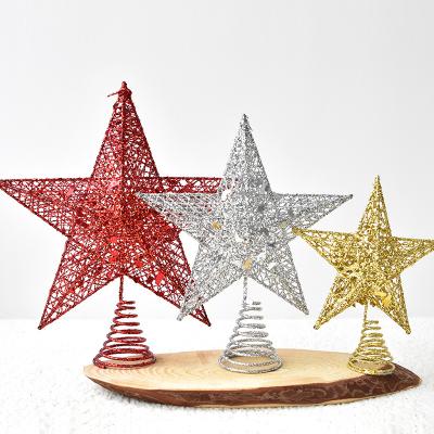 China Metal Christmas Star Shape Tree Toppers, Glitter Christmas Tree Topper for Indoor Home for sale