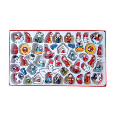 China Hot Selling Cute Wooden Christmas Ornaments Set Wooden Christmas Tree Decoration for sale