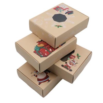 China Recyclable Xmas Baked Open Christmas Gift Box Candy Cookie Box Wrapping Paper Box Creative Window for sale