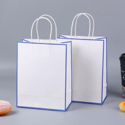 China Customized Recyclable Take Away Food Bag Fashion Shopping Bag Brown Kraft Paper Bags for sale