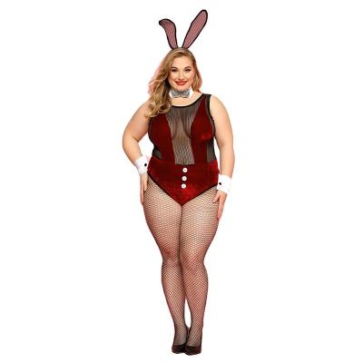 China Sexy One-Piece Sexy Costume Large Size QUICK DRY Bunny Girl Lingerie Perspective Rabbit Sexy Uniform for sale