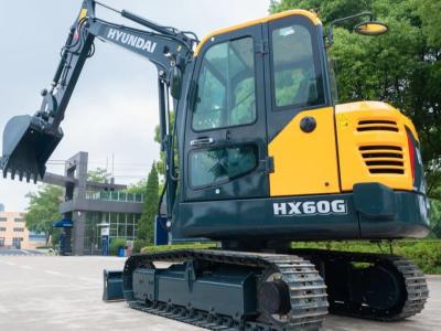 China Korea Originele Hyundai HX60G Mini Crawler Excavator 6 Ton Mini Excavator Op de verkoop Te koop