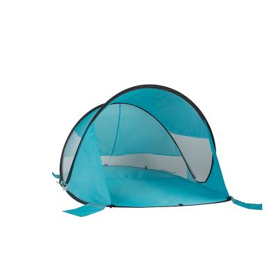 China Diagonal Tying Type Newly Designed Blue Pop Up Beach Tent Easy And Quick 1-2 Person Tent Setup for sale