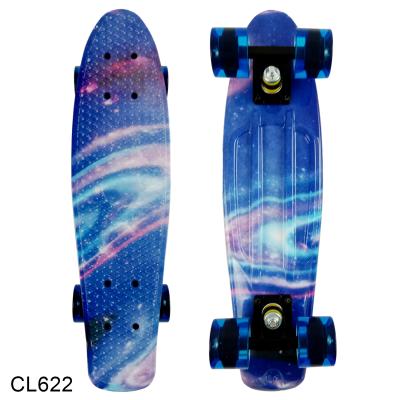 China Youth 22 Inch Full Wheels LED 4 Wheel Skateboard High Quality Aluminum Heavy Fish Skateboard for sale