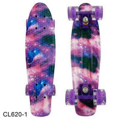 China Youth 22 Inch Full Wheels LED 4 Wheel Skateboard High Quality Aluminum Heavy Fish Skateboard for sale