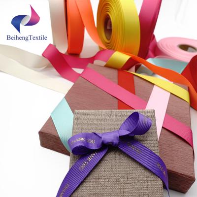 China High Tenacity Grosgrain Custom 16MM Width RPET Recycled Polyester Ribbon Eco - Friendly for sale