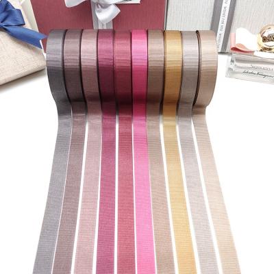 China Hot Sale Bulk Brown Christmas Grosgrain Ribbon Custom Viable Printing Dark Brown for sale