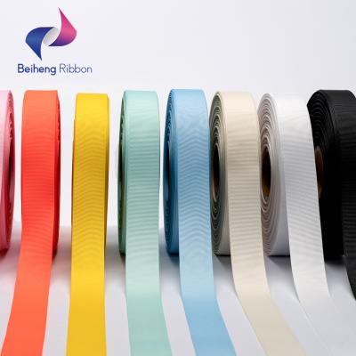 China Washable/Recycled/High Tenacity/Solid Color Grosgrain Ribbon Sustainable Wholesale Custom Christmas Designer for sale