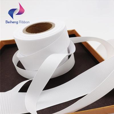 China 3 Inch High Tenacity Polyester 100% Solid Character Printed Logo Brown Grosgrain Ribbon Wholesale for sale